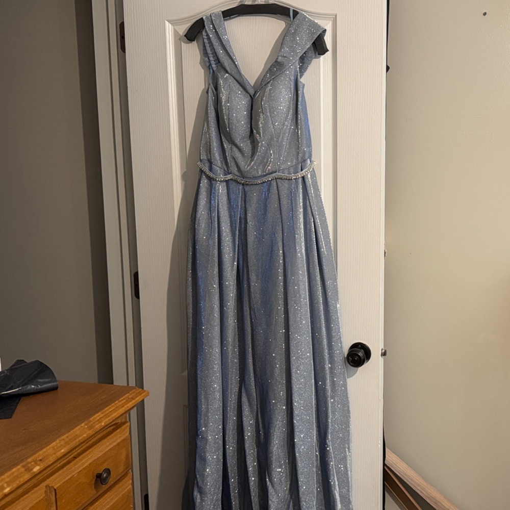 Shimmering Silver Evening Gown